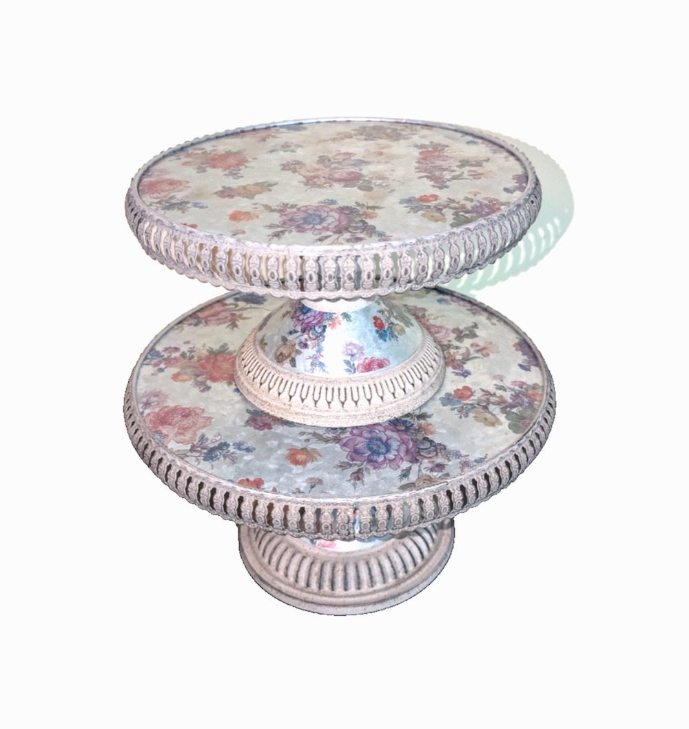 Mackenzie Childs Galvanized Flower Market Plant Stands Set of 2 Retired